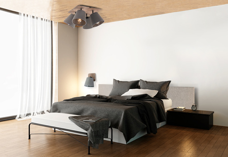 Stropní svítidlo AWINION IV 9716 Nowodvorski šedá 4xE27 Lustrové stínidlo + klasická překližka