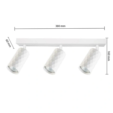 Spot Tuba Reflector Halogenové stropní svítidlo 3x GU10 Moving White Glamour Masterled