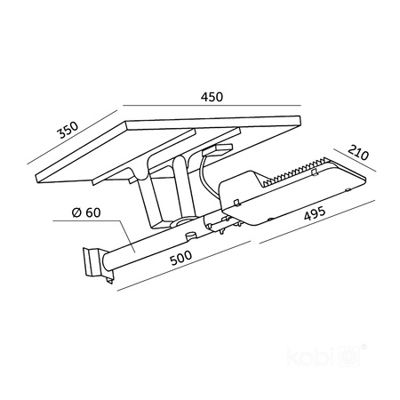 Solární LED průmyslové pouliční osvětlení 11W 1100lm 4000K neutrální se soumrakovým senzorem IP54 černá Solit Kobi