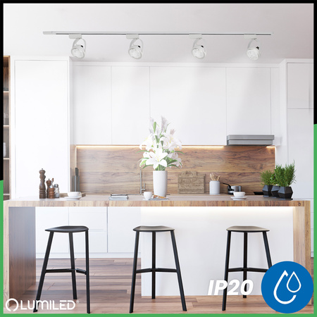 Osvětlovací lišta 2m + 4x reflektor lištový, GU10 AR111 Bílá VICTUS LUMILED