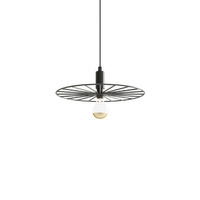 SIRKEL E27 LED závěsné stropní svítidlo drátěné kulaté 30cm černé SOLLUX