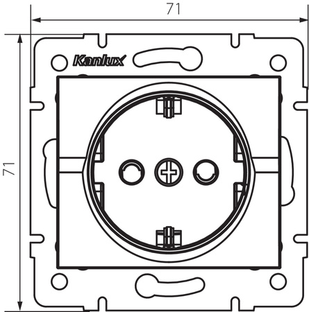 Napájecí zásuvka jednoduchá 16A s ochranou kontaktů čtvercová černá LOGI Kanlux