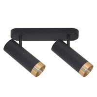 Nástěnné a stropní bodové svítidlo 2x GU10 Black Gold FADO Sanico Goldlux
