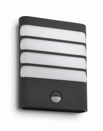 Zahradní lampa LED nástěnná lampa RACCOON IR myGarden 3W 2700K IP44 s pohybovým a soumrakovým senzorem antracitová PHILIPS