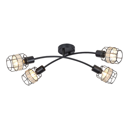 Bodové stropní svítidlo 4x E14 Black Industrial Indiana 5282 Rabalux