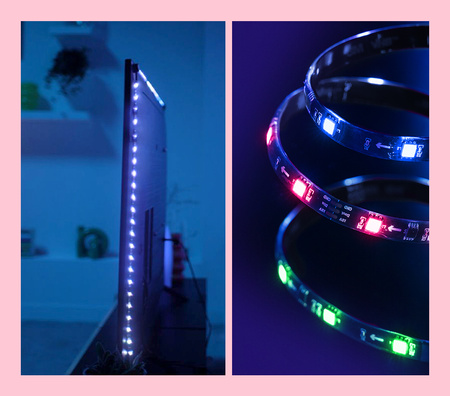 Inteligentní RGBIC LED pásek pro 75"-85" monitor TV s HDMI Sync Box Wi-Fi WiZ