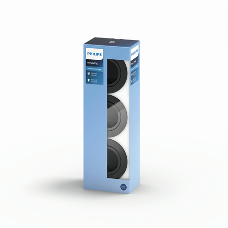 Zásuvné halogenové svítidlo DONEGAL 3x GU10 Round Movable Grey PHILIPS