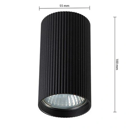 Halogenový reflektorový bodový reflektor GU10 s povrchovou montáží, kulatý, černý, Lucerno Masterled