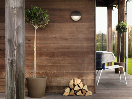 Zahradní lampa LED nástěnná lampa CAPRICORN 6W 2700K IP44 kulatá antracitová PHILIPS