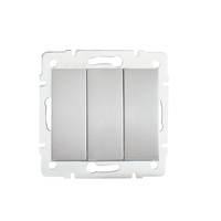 Spínač NO Triple 10A Square Silver LOGI Kanlux