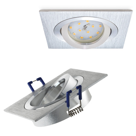 Zapuštěné halogenové bodové svítidlo GU10 Chrome Square Kobi