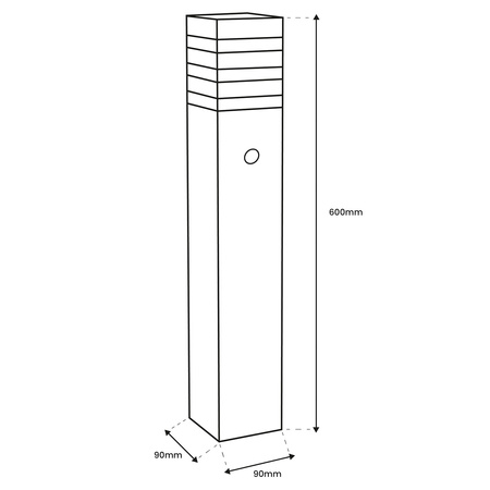 Venkovní zahradní lampa E27, LED snímač pohybu sloupek 60cm TAXUS 2 LUMILED