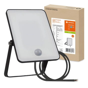 Reflektor LED 20W 4000K 1800lm IP65 černý s LEDVANCE ESSENTIAL SENSOR Motion Sensor