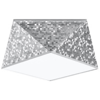 LED stropní svítidlo Plafond HEXA E27 čtvercové svítidlo 25cm stříbrné SOLLUX