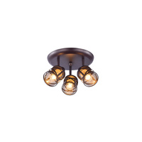 Stropní svítidlo Nástěnné bodové LED svítidlo s reflektorem Plafond Spot 3x E14 Brown Industrial Oberon Rabalux