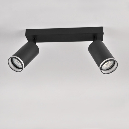 Nástěnné a stropní bodové svítidlo 2x GU10 černé PARIS Sanico Goldlux