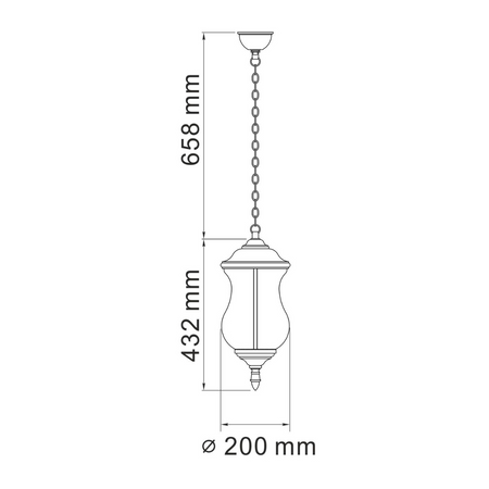 LED zahradní závěsná lampa MARSYLIA 9W 3000K černá 110cm - GOLDLUX (Polux)
