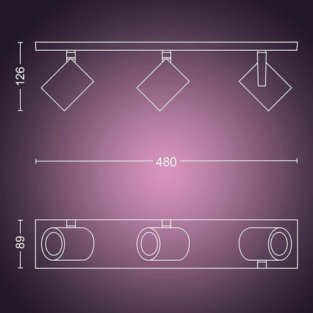 Bílá a barevná ambientní lampa Philips HUE Argenta 3x4,2W Bluetooth Zigbee