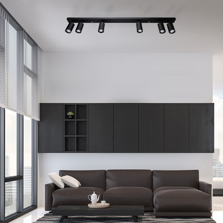 6x GU10 Stropní LED svítidlo, SPOT Reflektor Halogenová Úprava Černá QUALIS LUMILED