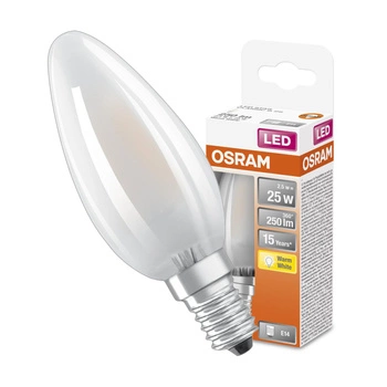 LED žárovka E14 B35 2.5W = 25W 250lm 2700K Teplá bílá 300° vlákno OSRAM STAR