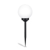 Solární zahradní LED lampa zapichovací bílá koule ATRIS 15cm LUMILED