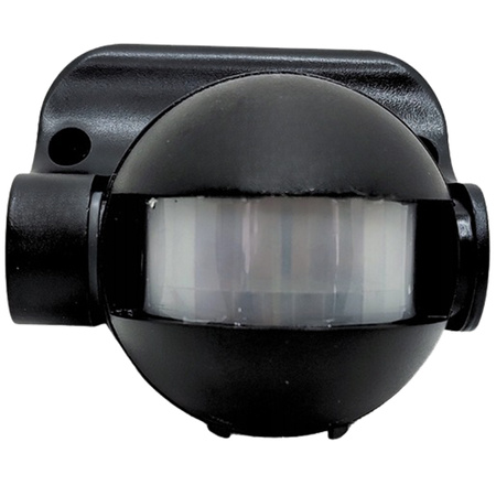 PIR pohybový a soumrakový senzor 180° 12m IP44 černá