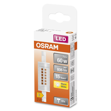 LED žárovka R7s 78mm 7W 806lm 2700K Warm 300° OSRAM