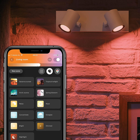 Bílá a barevná ambientní lampa Philips HUE Argenta 2x4,2 W Bluetooth Zigbee