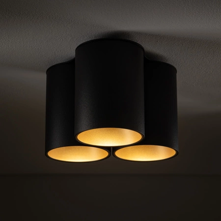 EYE TONE III Plafondová lampa 8092 Nowodvorski Černo-zlatá 3xGU10 Stropní bodová lampa Moderní