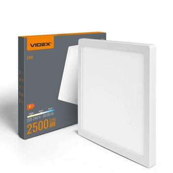 Plafond LED stropní svítidlo 24W 2500lm CCT 140° Square Povrchová montáž Bílá Videx