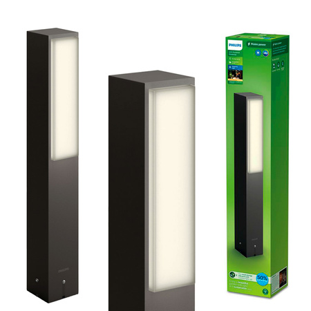 STRATOSFÉRA 3,8W 2700K teplá IP44 antracitová PHILIPS LED sloupová zahradní lampa