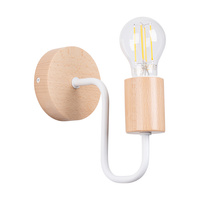 Nástěnné svítidlo E27 Natural Wood White Timbo Peach Puff SL.1664 Sollux