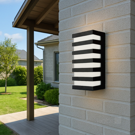 Zahradní lampa Venkovní nástěnná lampa LED 10W 220lm 4000K neutrální bílá IP54 Černá Entera Kobi