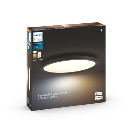 Povrchový LED panel Aurelle Black 21W CCT PHILIPS HUE Bluetooth + stmívač