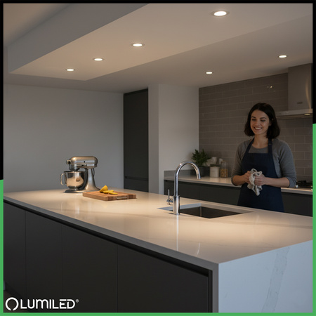 TRIX 3v1 GU10 6W 4000K Silver Gloss LUMILED kruhové halogenové svítidlo pro zapuštěnou montáž