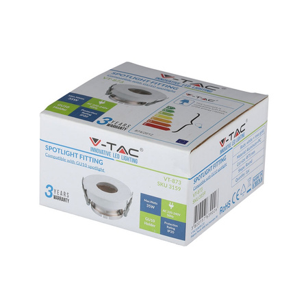 Zapuštěné stropní svítidlo GU10 s očkem kulaté bílá/růžové zlato růžové zlato VT-873 V-TAC