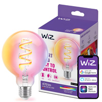 LED žárovka E27 Sphere G95 6,3W = 40W 470lm 2200-6500K RGB + TW FILAMENT Smart SMART WiFi Bluetooth App WiZ