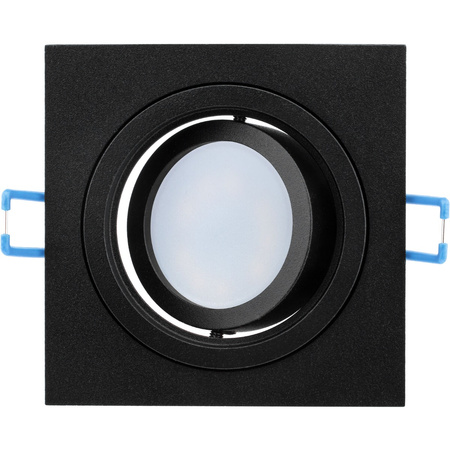 Svítidlo HALOGEN GU10 MR16 Square Black CASSIO LUMILED + LED žárovka GU10 6W = 60W 580lm neutrální bílá