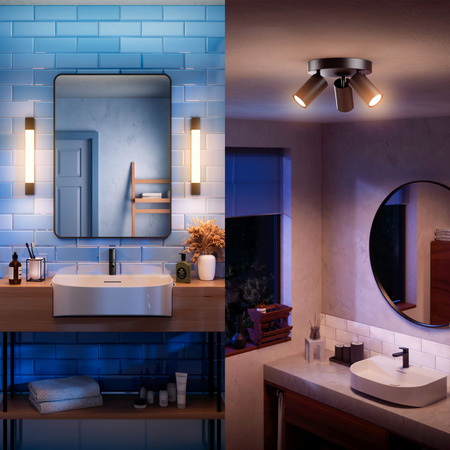 LED Světlo nad Zrcadlo 10W 1500lm 2700K 62cm IP44 Černá Rover Philips