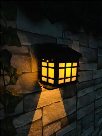 Nástěnné svítidlo Solární LED zahradní fasádní svítidlo IP44 s efektem plamene