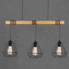 VIGO závěsné stropní svítidlo 3x E27 převislé dřevo černé GOLDLUX (Polux)