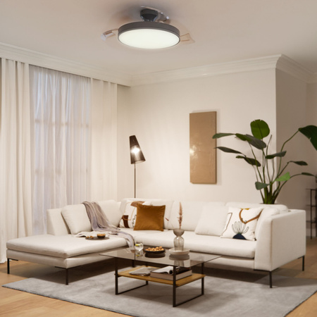 Stropní světlo LED s ventilátorem Plafond 28+35W 4500lm 2700-5500K nikl Atlas Philips