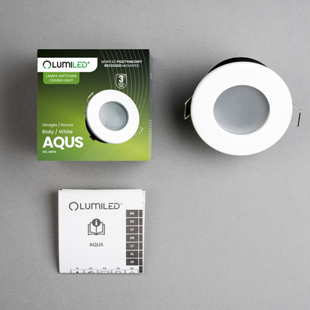 Halogenová Osvětlení Podhledová Koupelnová Hermetická GU10, IP44 Stálá Bílá AQUS LUMILED