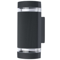 Fasádní nástěnné svítidlo dvojité HANA Round LED 2x GU10 Hliník černá IP54