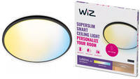 Plafond LED stropní svítidlo pro povrchovou montáž 22W CCT černé kulaté SMART WiFi WiZ