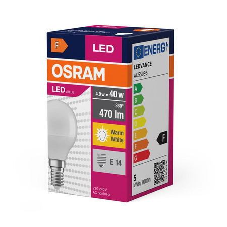 E14 P40 LED žárovka 5W = 40W 470lm 2700K Teplá bílá 200° OSRAM Hodnota