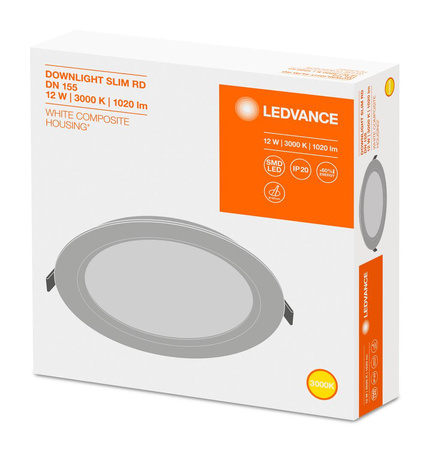 Zapuštěný LED panel 12W 3000K DOWNLIGHT Slim DN155 LEDVANCE kulatý