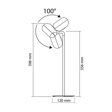 Stolní lampa LED 3W 300lm 5500K studená černá stmívatelná Videx