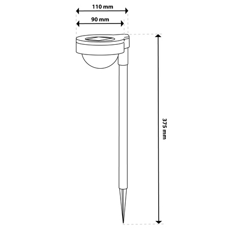 LATI Solar Outdoor LED Driven Light Warm Black 38,5 cm