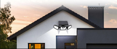 Solární Relektor Lampa 74x LED 15W 450lm Senzor studeného pohybu IP65